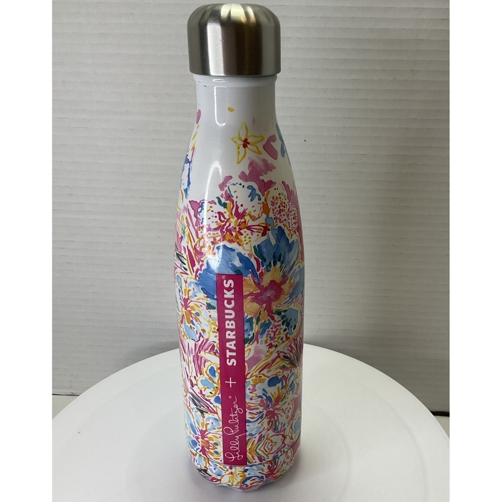 Starbucks Lilly Pulitzer Swell Water Bottle Floral Beach 17oz Tumbler RETIRED‎